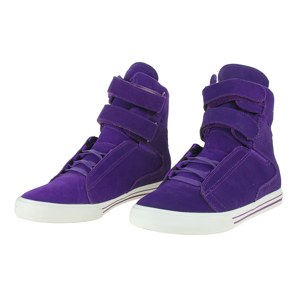 Baskets Montantes Supra TK Society Violette Purple Suede Homme | HFT-30612610